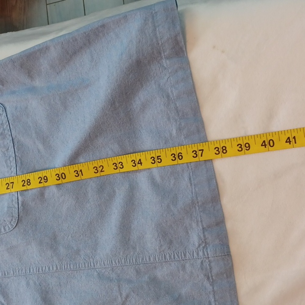 bjs light blue cotton beach shift dress fish umbrella pockets nautical l - Picture 10 of 14